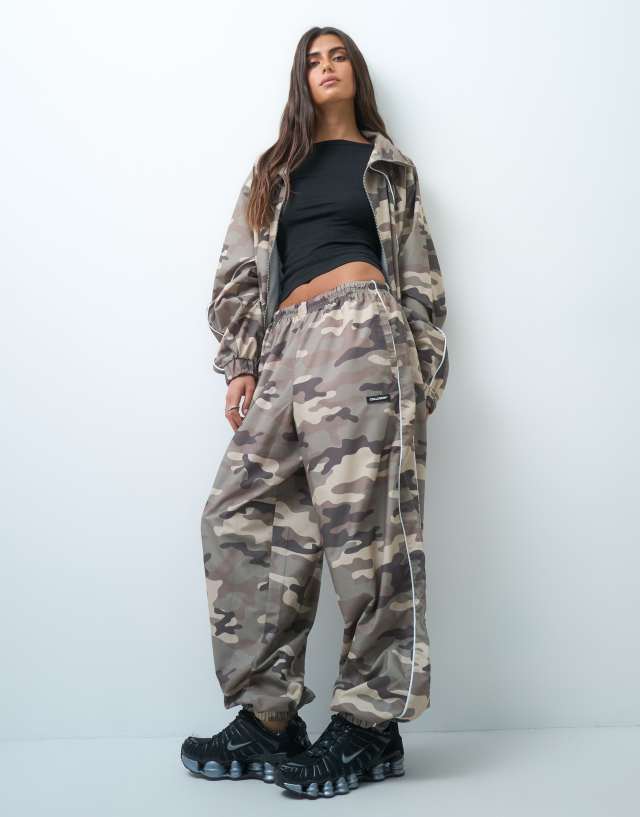 COLLUSION nylon baggy sweatpants in camo print set | ASOS