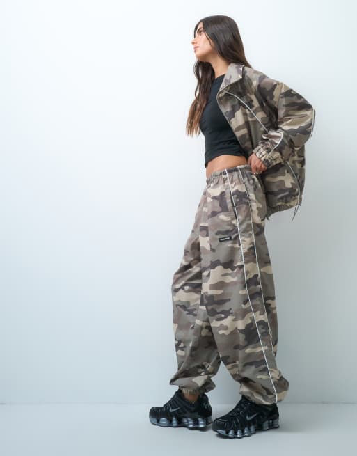 COLLUSION nylon baggy sweatpants in camo print set, 2 of 5