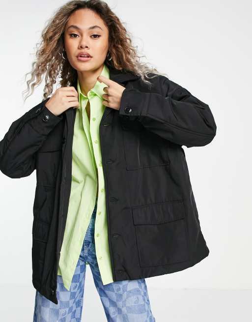 COLLUSION nylon cargo jacket in black | ASOS