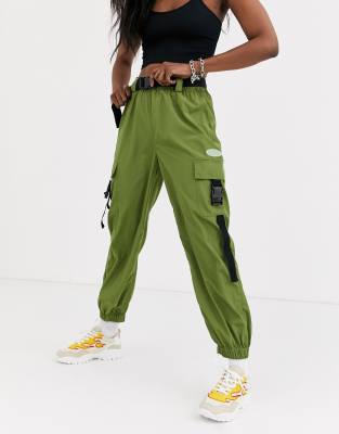 nylon cargo trousers