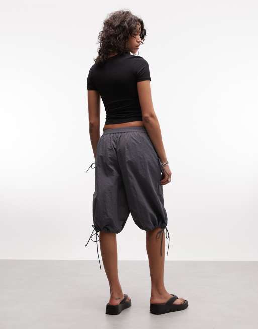 COLLUSION nylon channel longline shorts in gray | ASOS