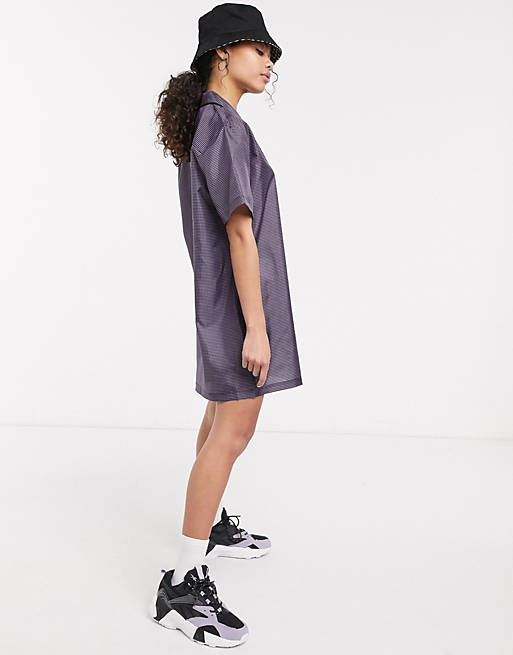 Exclusives COLLUSION nylon gingham shirt dress 