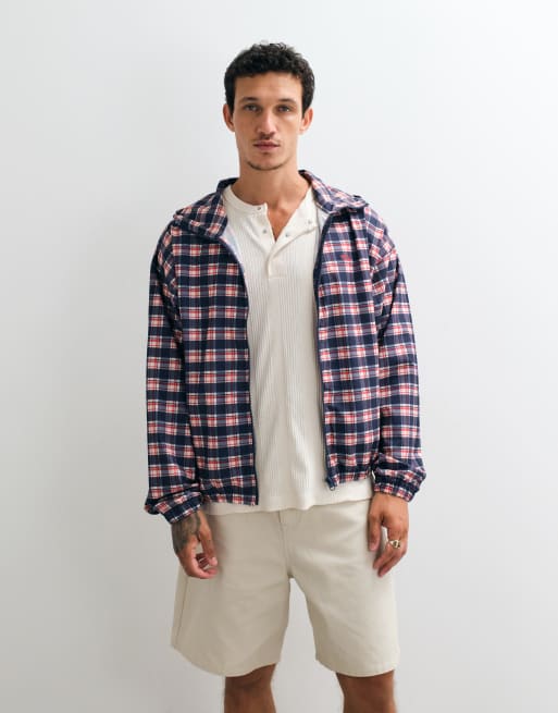 COLLUSION Nylon-Jacke mit Karoprint und Reißverschluss in Multicolor, 2 von 5