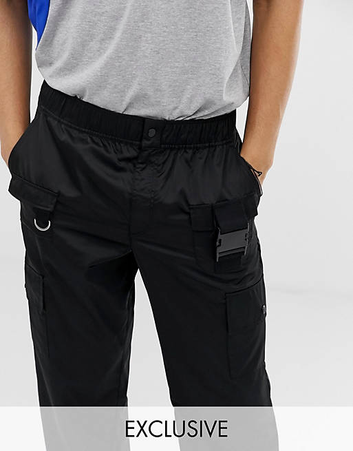 COLLUSION nylon multi pocket utility pants