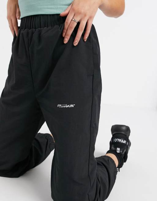 Black store nylon sweatpants