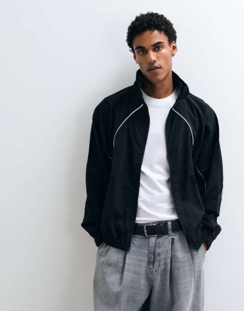 COLLUSION nylon track jacket in black - view 1