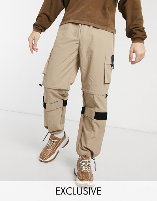 COLLUSION nylon trouser with panels
