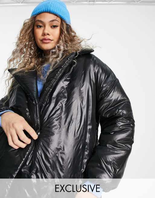 COLLUSION nylon wadded blazer in black  - BLACK, 2 of 4