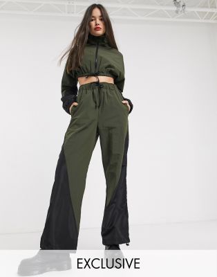 straight leg nylon track pants