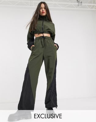 wide leg track pants womens