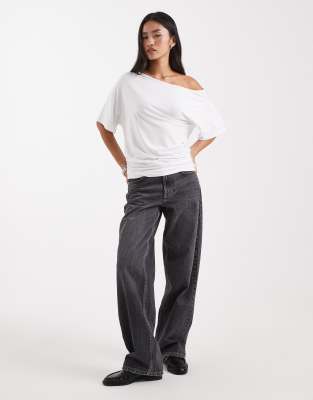 Collusion Off Shoulder Drapey Top In White