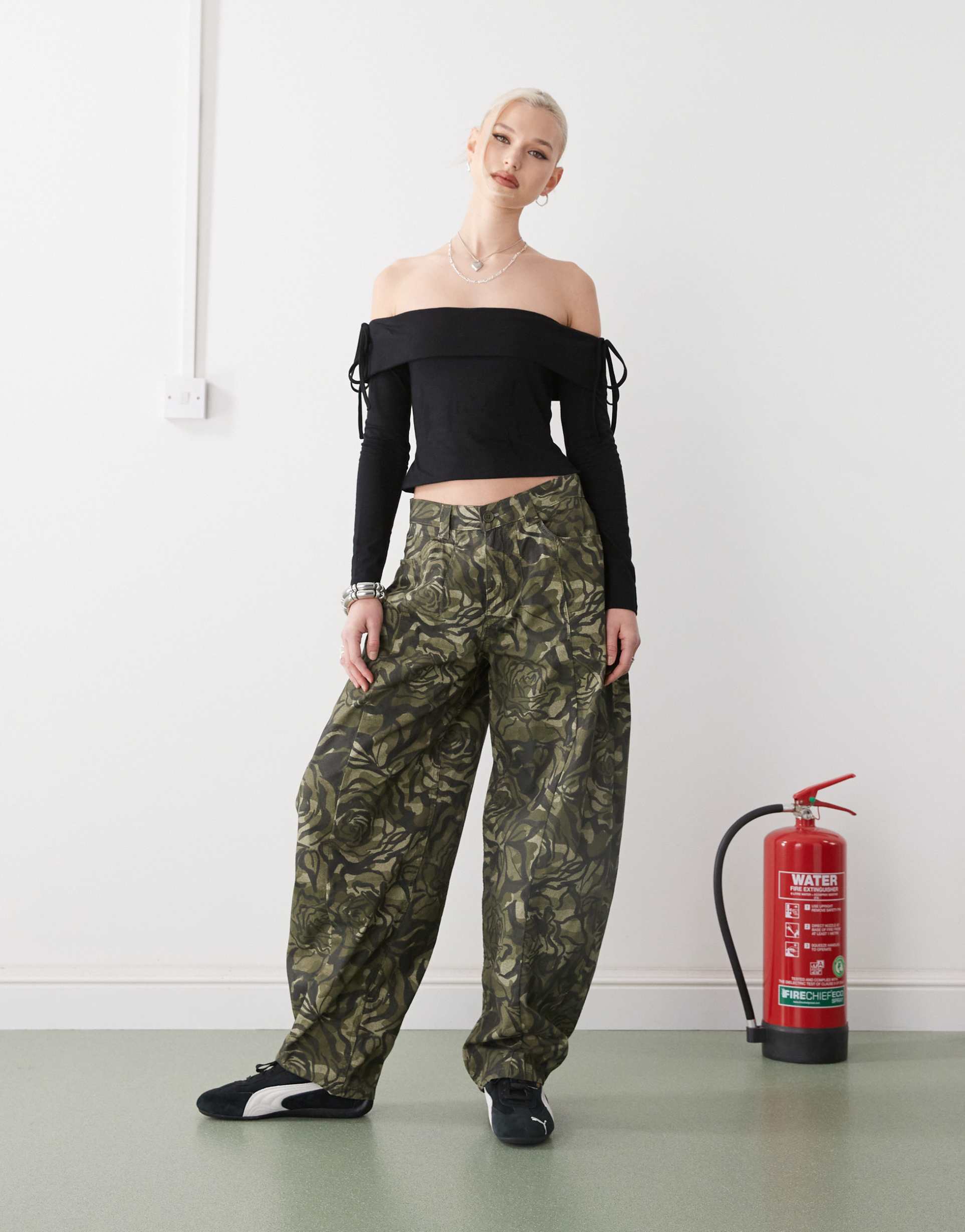 collusion off shoulder top with shoulder bow detail
