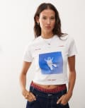 [Collusion] COLLUSION Official Billie Eillish white baby tee with Hit Me Hard & Soft Album print XS WHITE