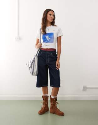 Collusion Official Billie Eillish White Baby Tee With Hit Me Hard & Soft Album Print