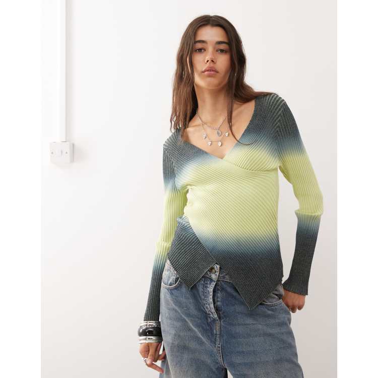 UN3D.♡TRIVIAL BORDER ASYMME KNIT TOP UN3D.♡TRIVIAL BORDER ASYMME KNIT TOP