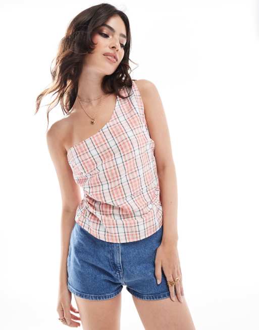 COLLUSION - Oneshoulder-top i rosa tern