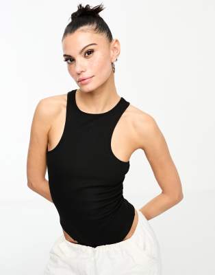 Collusion Slash High Neck Bodysuit In Black