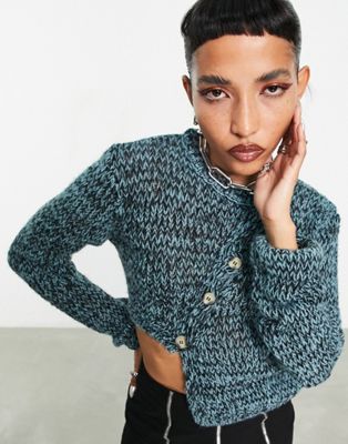 COLLUSION open knit cardigan in spacedye