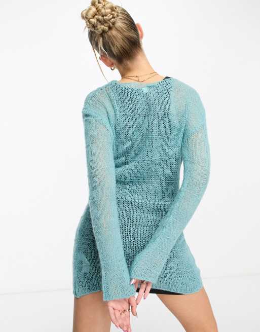 shein knit dress Shein Brown Ribbed Knit Dress