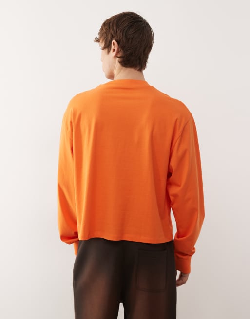 COLLUSION – Orange t-shirt i oversize med långa ärmar och boxig passform, 3 av 5