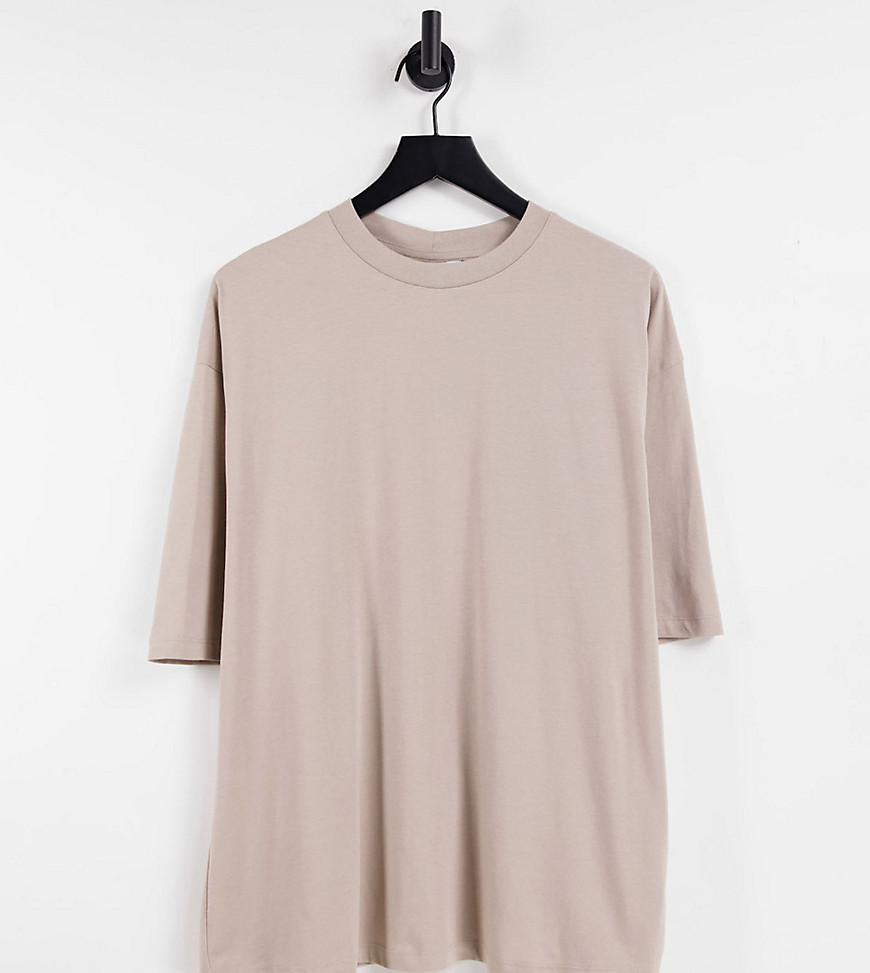 COLLUSION organic cotton oversized t-shirt in sand-Yellow