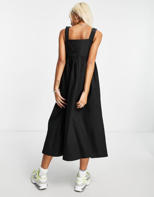 asos lace pinafore pleated midi dress Rent ASOS DESIGN Lace Insert Pleated Midi Dress With Embroidery In Navy