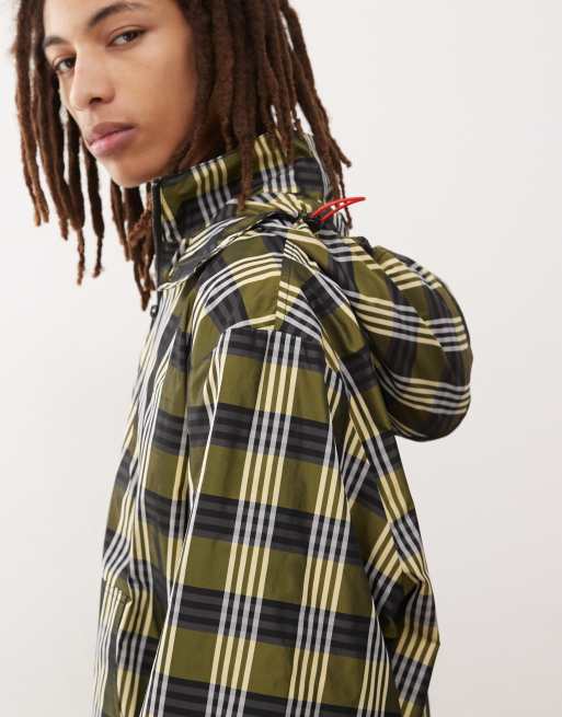 COLLUSION overhead checked jacket in yellow