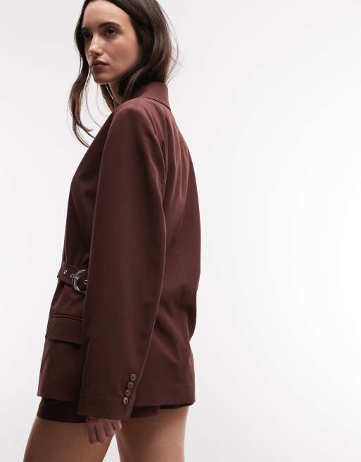 COLLUSION – Oversize-Blazer in Schokoladenbraun mit Schnalle, Kombiteil, 4 von 4