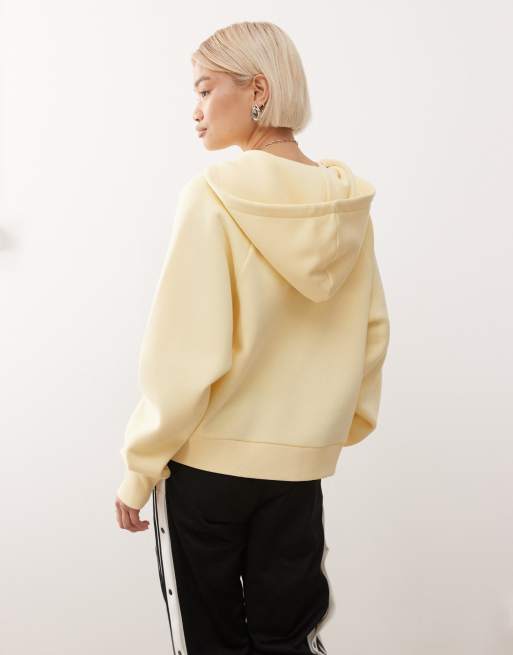 COLLUSION – Oversize-Kapuzenjacke in Buttermilchgelb mit Reißverschluss und Nieten-Details, 4 von 4