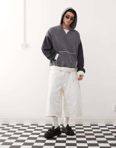 COLLUSION – Oversize-Kapuzenpullover mit mehrfarbigem Print und Patchwork-Design - view 1