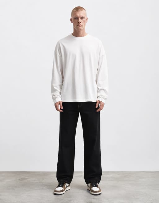 COLLUSION oversize långärmad skate-t-shirt i vitt, 8 av 10