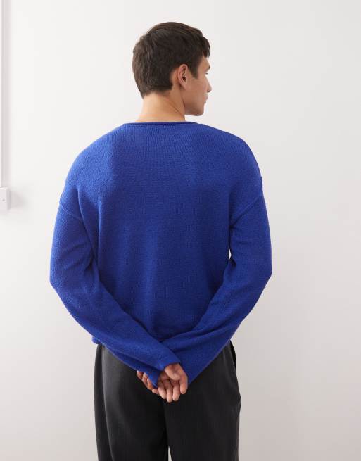 COLLUSION – Oversize-Strickpullover in Blau, 3 von 5
