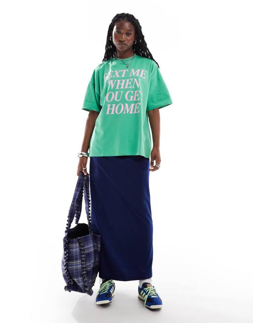 COLLUSION – Oversize-T-Shirt mit „Text Me When You Get Home“-Grafik, 3 von 4
