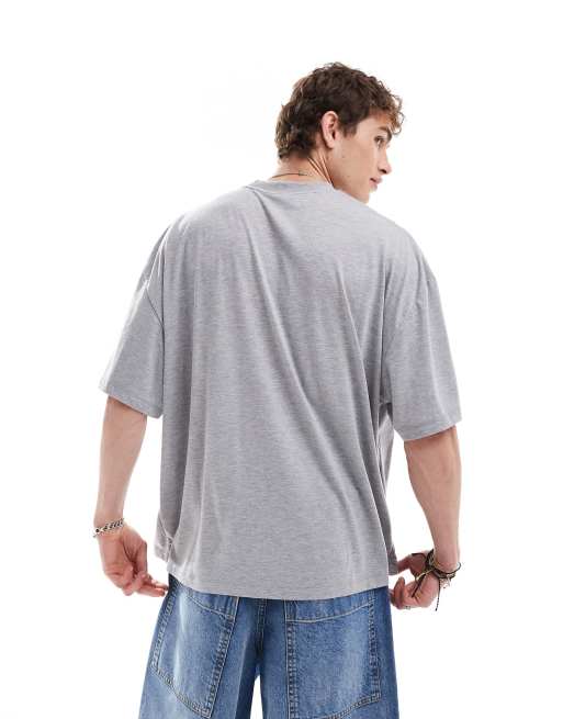 COLLUSION oversized athletic graphic t-shirt in gray heather, 2 of 4
