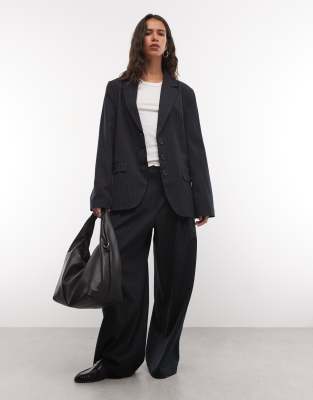 Collusion Oversized Blazer In Blue