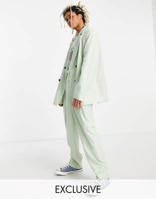 COLLUSION oversized blazer in pastel green - ASOS Price Checker