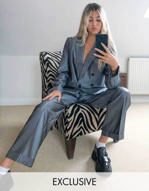 COLLUSION - Oversized blazer in tonicgrijs
