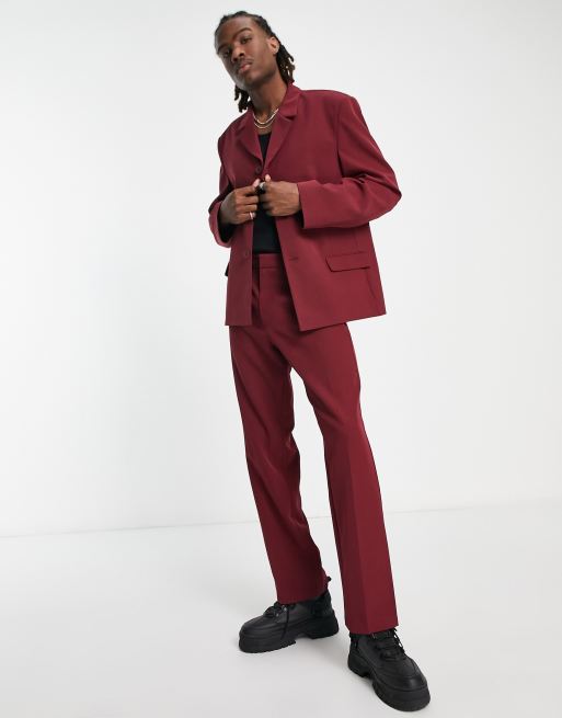 Wine red cheap suit jacket