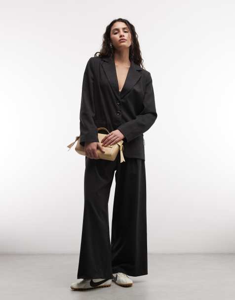 COLLUSION oversized blazer & wide leg trouser in charcoal - view 1