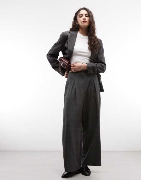 COLLUSION oversized blazer & wide leg trouser in grey check - view 1