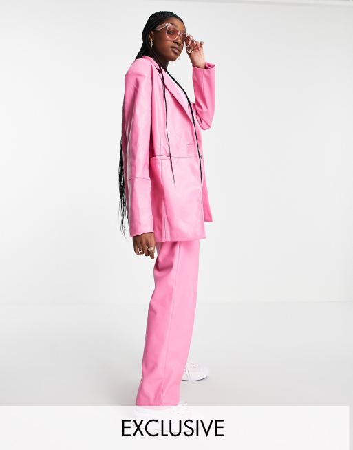 ASOS EDITION oversized blazer & wide leg pants in pink