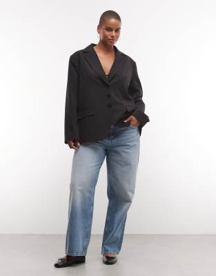 Collusion Oversized Blazer-black In Black