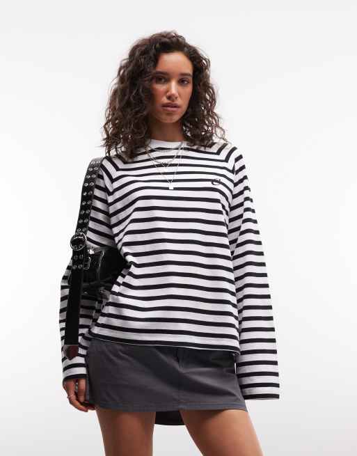 COLLUSION oversized boxig raglan-t-shirt i randigt, 2 av 4