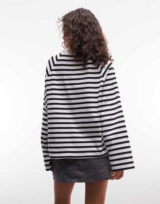 COLLUSION oversized boxy raglan T-shirt i striber, 4 af 4