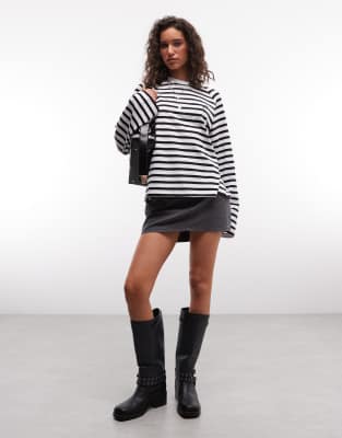 Collusion Oversized Boxy Raglan Tee In Multi