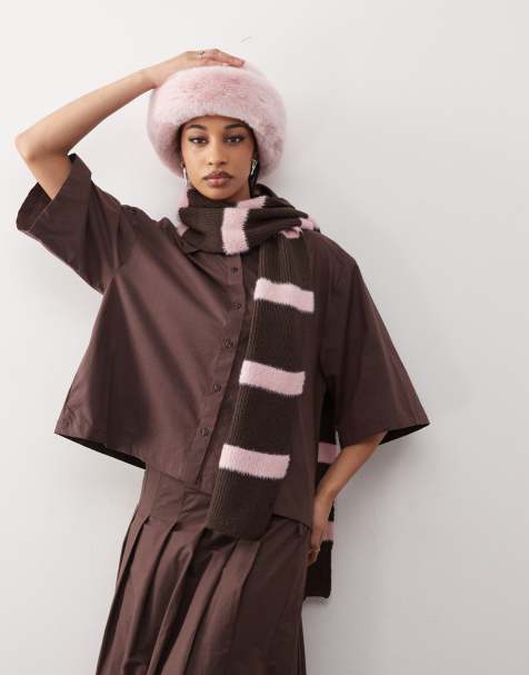 COLLUSION oversized boxy short sleeve shirt co ord in chocolate - view 1