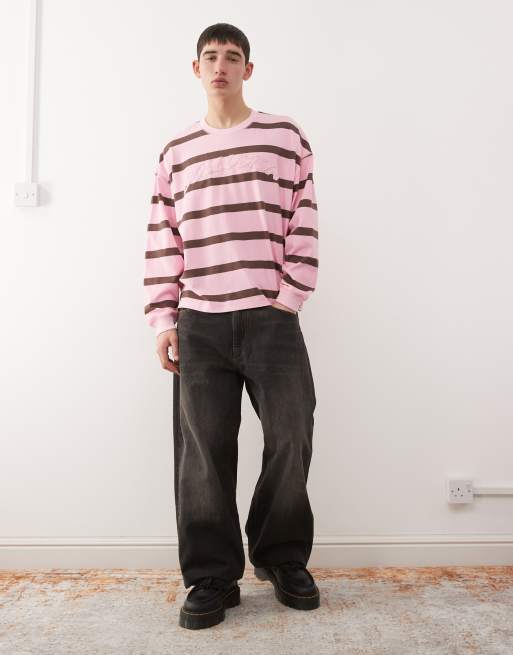 COLLUSION Oversized boxy t-shirt in pink stripe, 2 of 5
