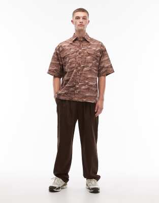 Collusion Oversized Camo Shirt In Multi