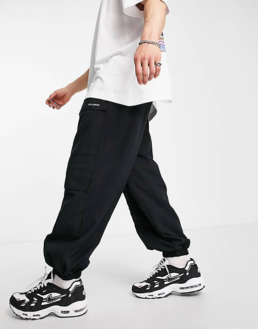COLLUSION oversized cargo joggers in black | ASOS