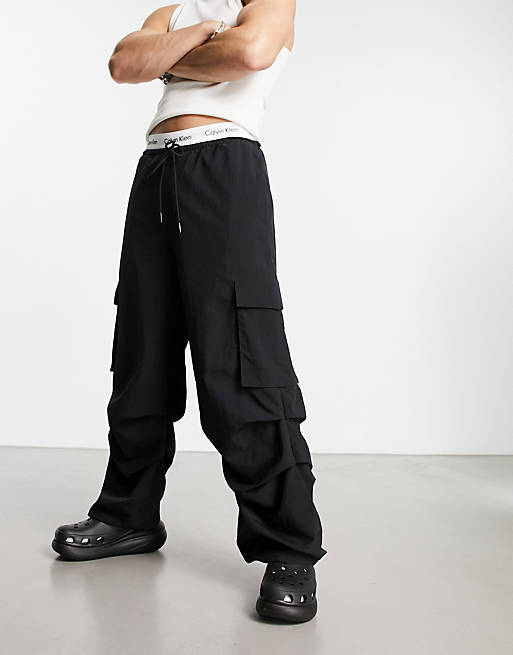 COLLUSION oversized cargo pants in black | ASOS